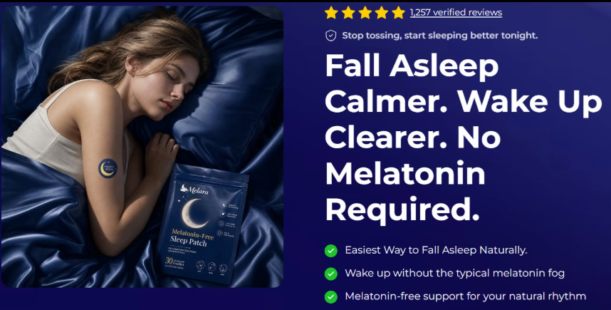 Woman sleeping peacefully while wearing the Melara Sleep Patch